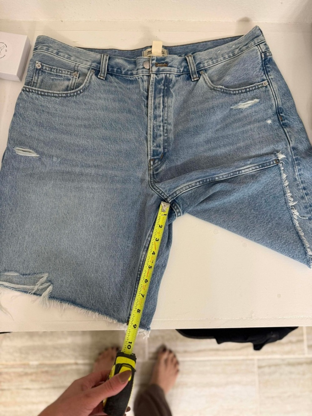 Madewell Light Blue Long Baggy Denim Shorts - Picture 10 of 10